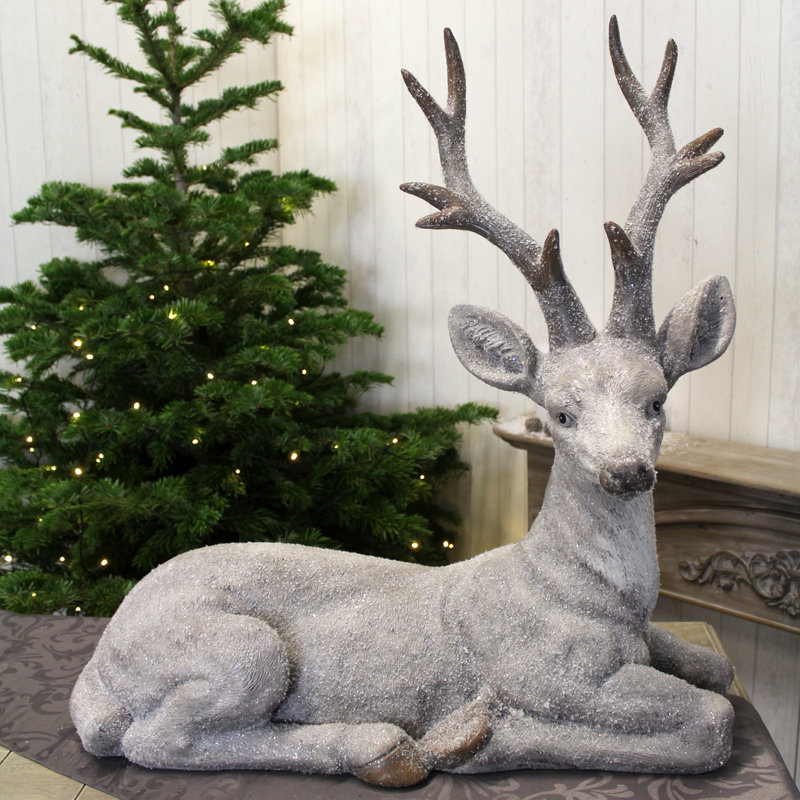 The Seasonal Aisle Resting Deer Figurine Wayfair.co.uk